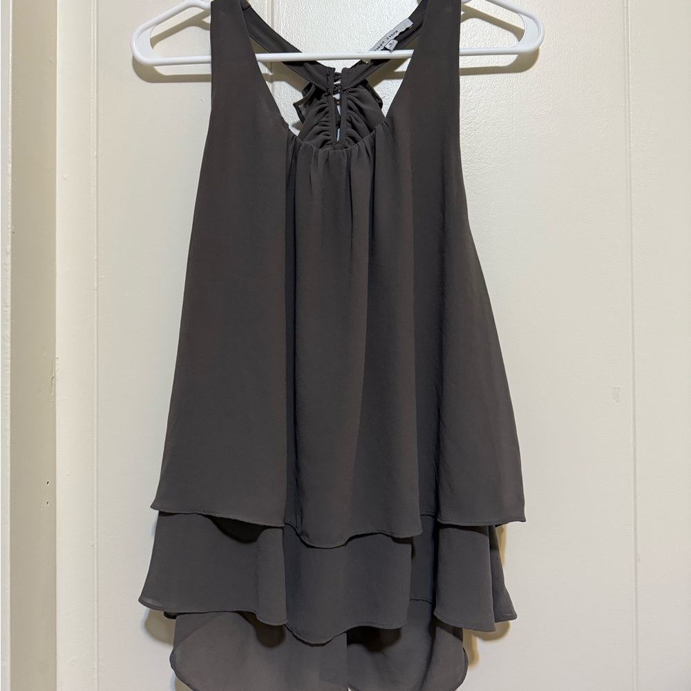 Naked Zebra Ruffle Tank Top